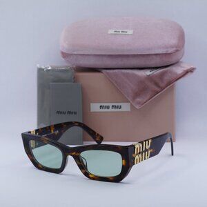 Miu Miu Tortoise Shell Sunglasses with Gold Accents